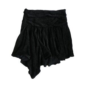 ISABEL MARANT Black Silk Viscose CLEM Polka Dot Burnout Drape Mini Skirt 36